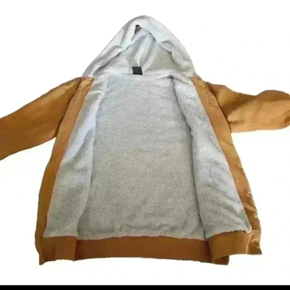 Timberland Big Boys Gold Core Tree Logo Zip Up Sherpa Lined Hoodie L - Picture 7 of 11